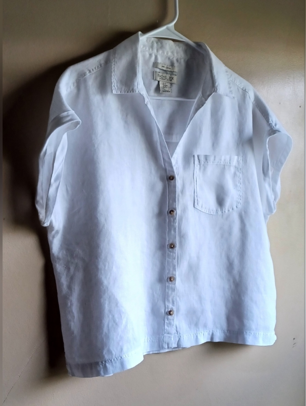 RACHEL ZOE 100% Linen CropTop In WHITE Sz M